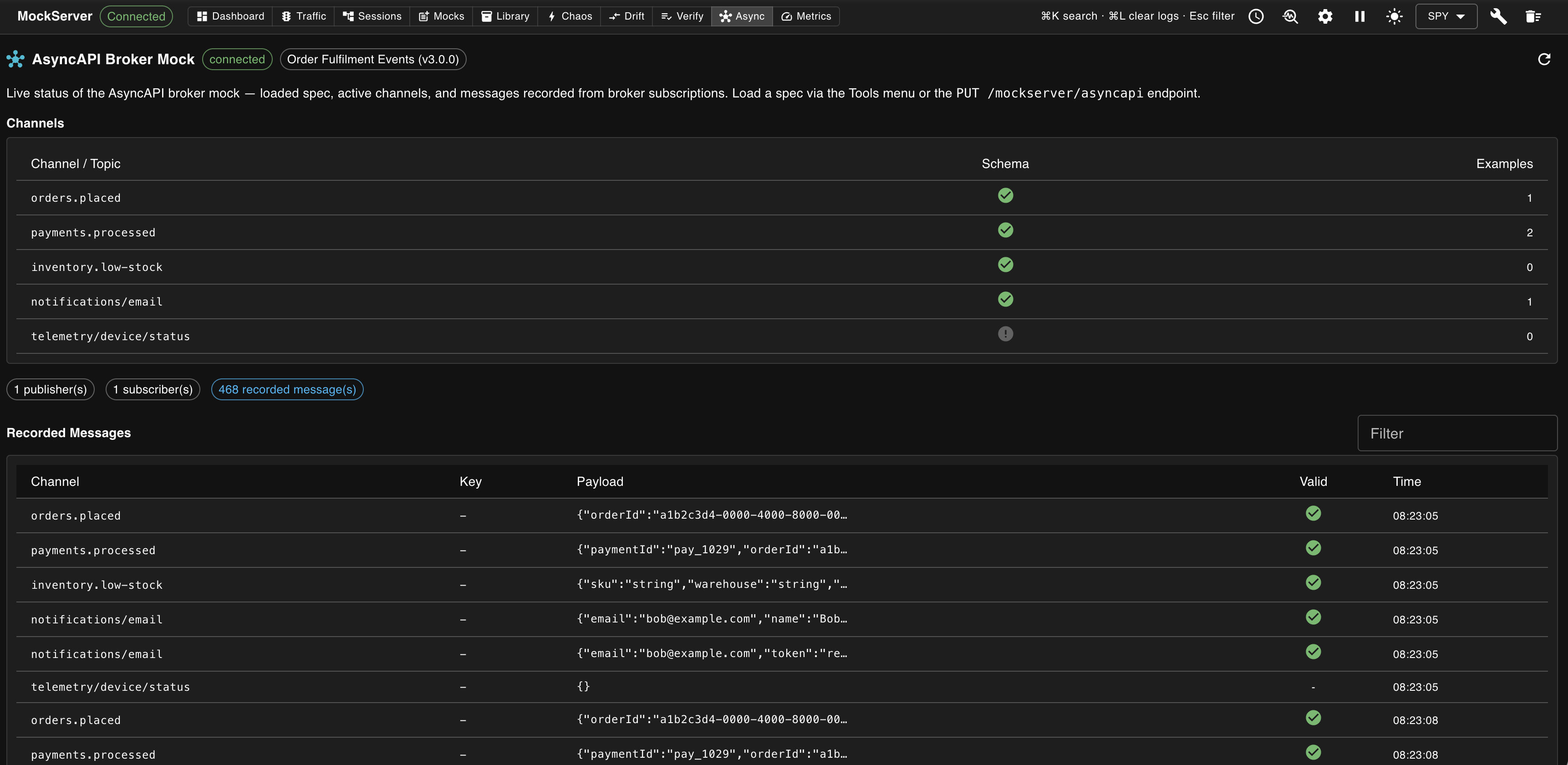 MockServer AsyncAPI Broker Mock