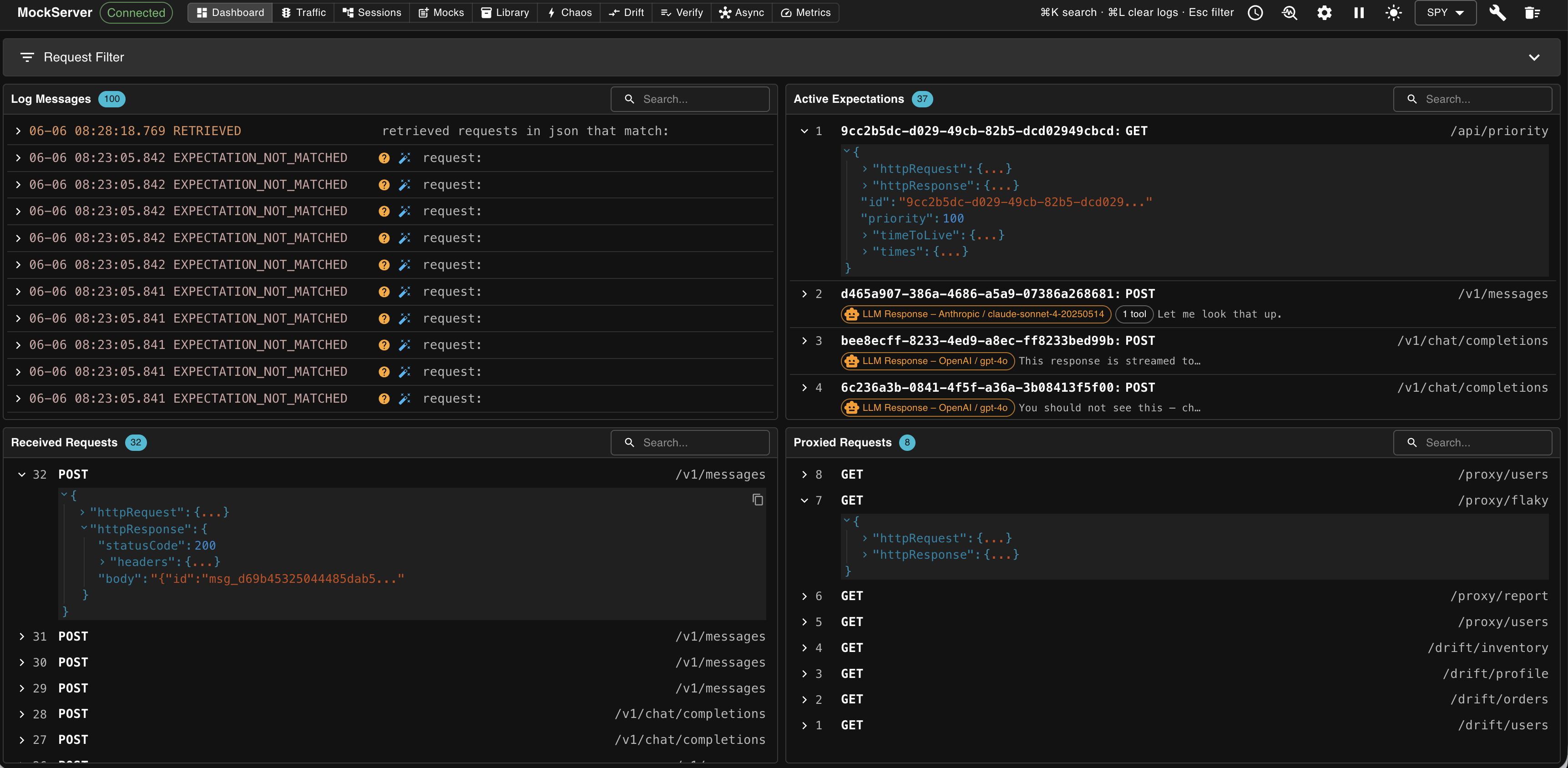 MockServer Dashboard