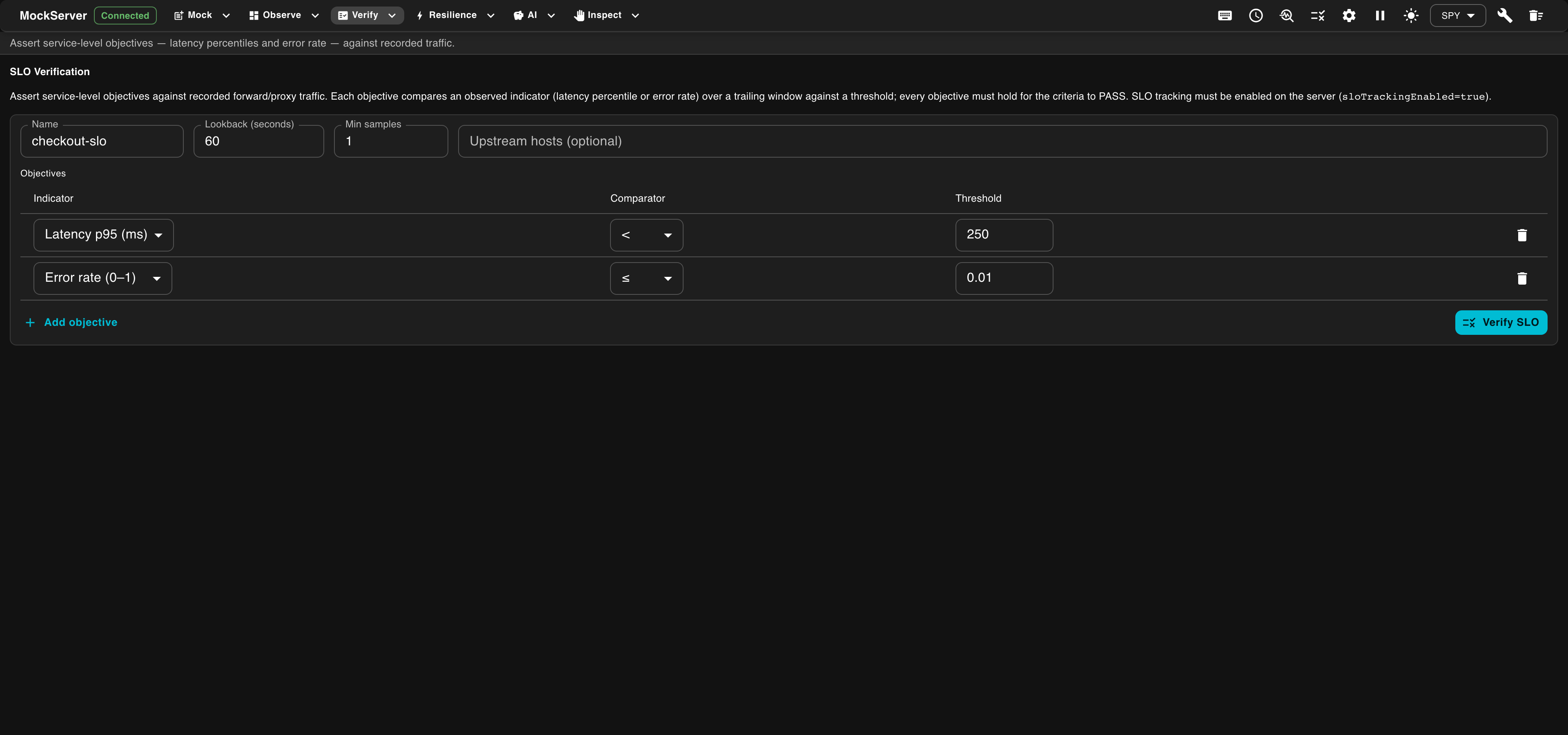 MockServer SLO Verification