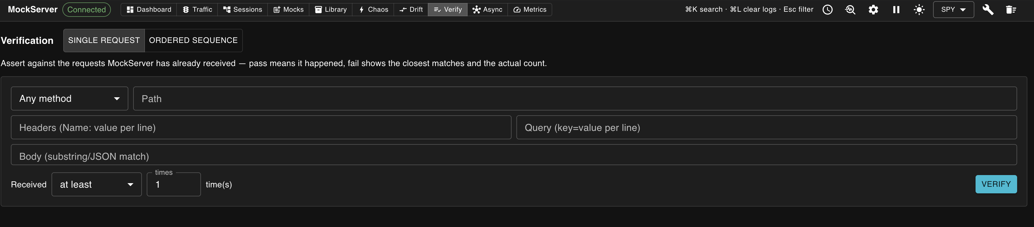 MockServer Verification