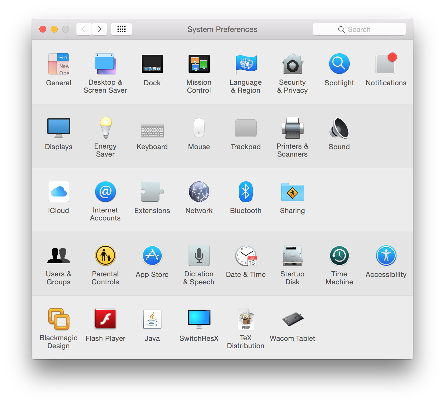 Apple Mac System Preferences